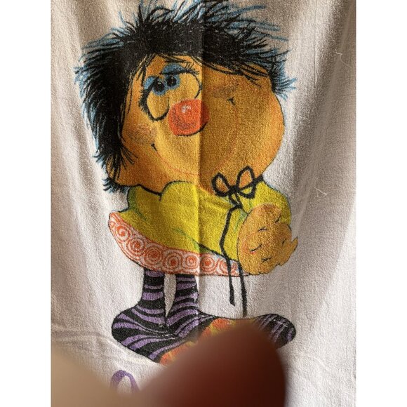Vintage I Like You Cartoon Character Towel With Orange Swirl Skirt & Striped Soc - Picture 6 of 8